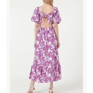 NWT English Factory Women Maxi Dress Small White Floral Puff Sleeve Romantic